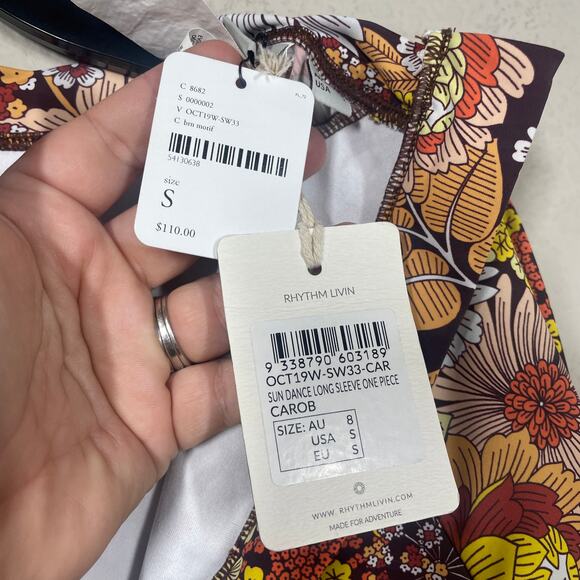 Rhythm Free People Small Sun Dance Long Sleeves One Piece Rash Guard Long Sleeve - Picture 11 of 13